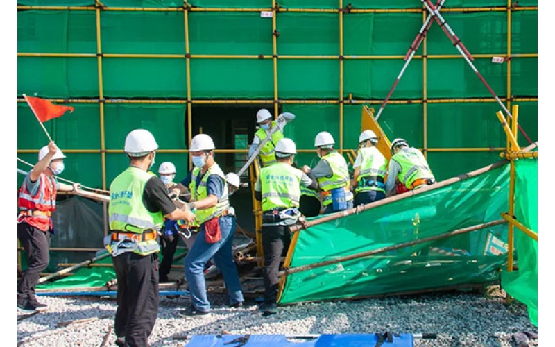 天華實業(yè)集團承辦2022年度東營區(qū)建筑施工生產安全事故應急預案演練